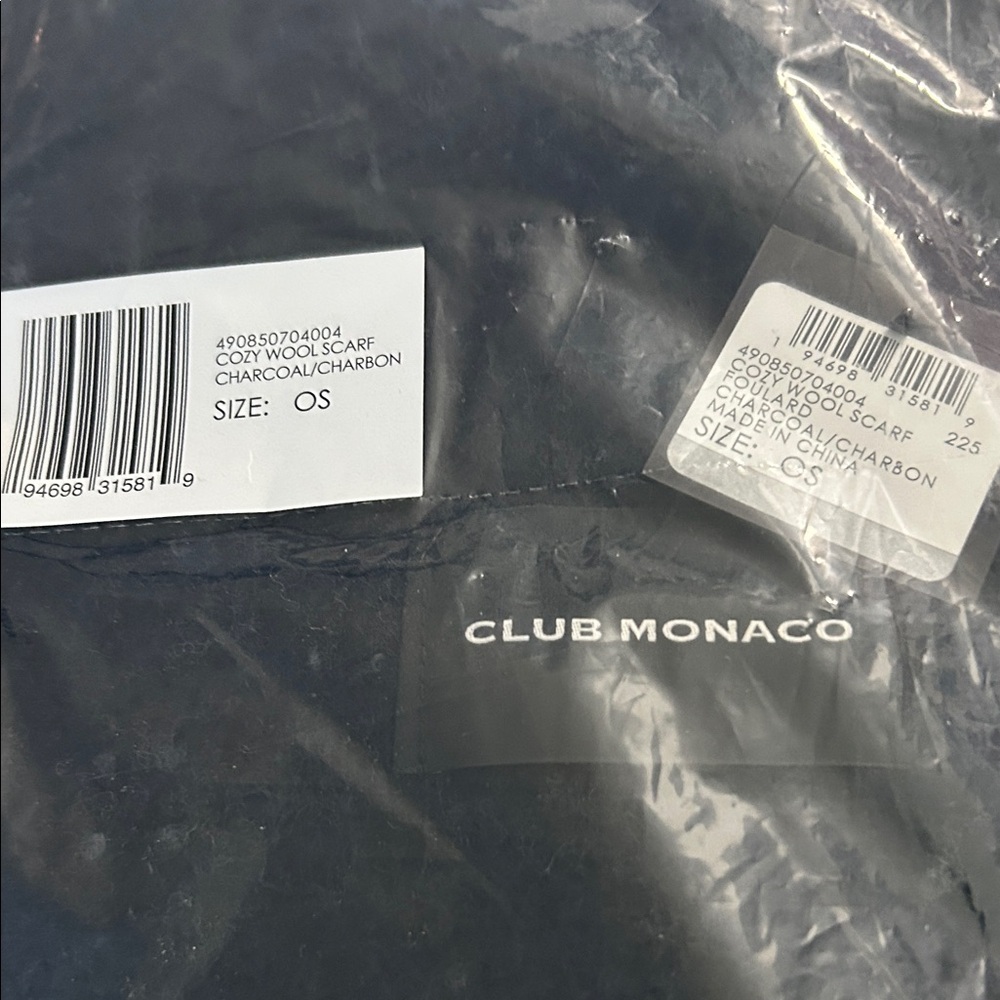Club Monaco Dark Gray Wool Scarf